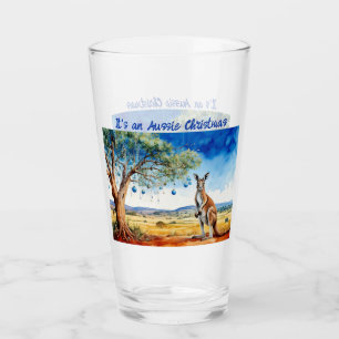 Verre Kangaroo sous le gumtree avec les baubles de Noël