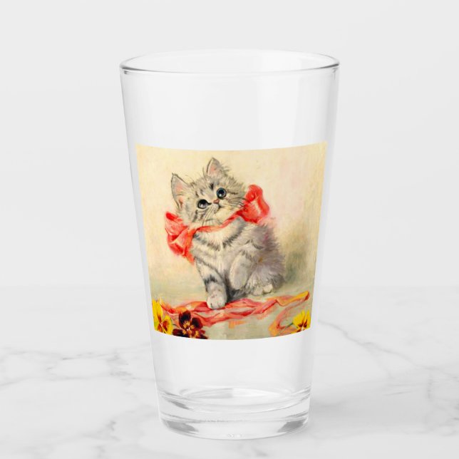Verre Kitten avec ruban rouge (Devant)