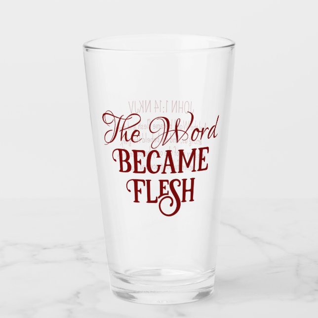 Verre La Bible Verse Evangile de Jean Christian Rouge (Devant)