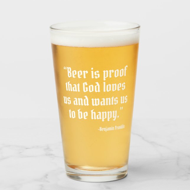 Verre La bière est une preuve amusante Citation de bière (Devant (rempli))