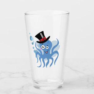 Verre La pieuvre dans le chapeau et le monocle