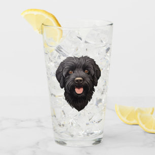 Verre Labradoodle Chien noir