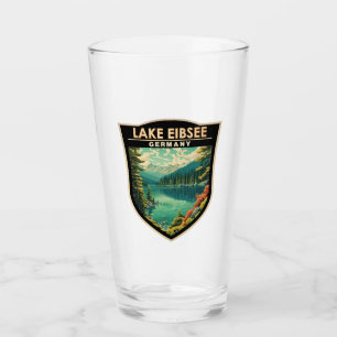 Verre Lac Eibsee Allemagne Travel Art Vintage