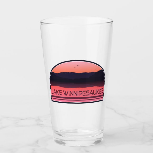 Verre Lac Winnipesaukee New Hampshire Red Sunrise (Devant)