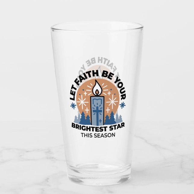 Verre Laisser la foi briller : Thème hiver (Devant)