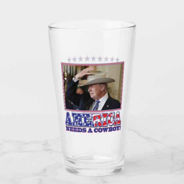 Verre L'Amérique a besoin d'un cowboy - Trump (Devant)