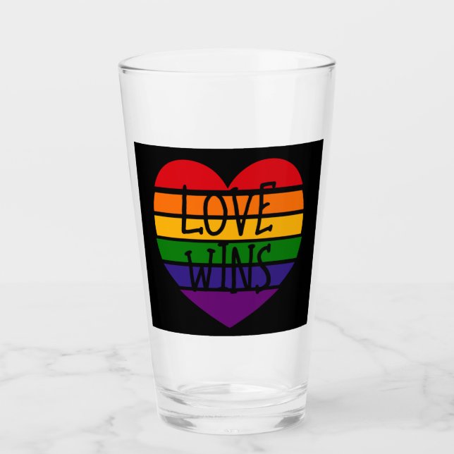 Verre L'amour gagne Rainbow Heart (Devant)