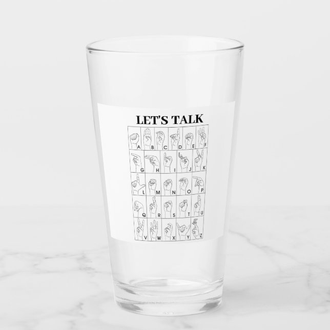 VERRE LANGUE DU SIGNE PARLONS (Devant)