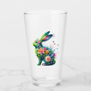 Verre Lapin de lapin de puissance de fleurs