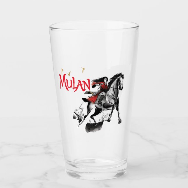Verre L'Aquarelle de Mulan Riding Black Wind (Devant)