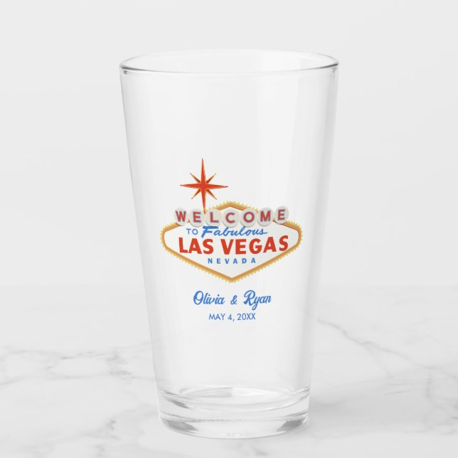 Verre Las Vegas Destination Mariage Keepsaké Cadeau (Devant)