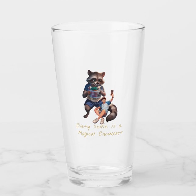 Verre Lave-linge - Selfie avec un Raccoon géant (Devant)