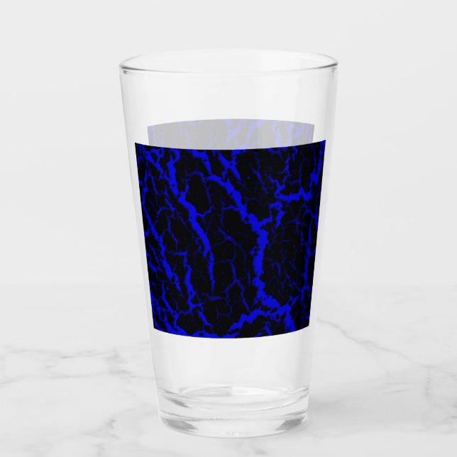 Verre Lave spatiale fissurée - Bleu (Devant)