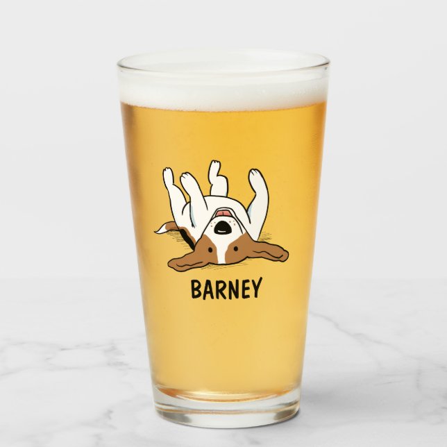 Verre Le beagle mignon a personnalisé le chien drôle de (Devant (rempli))