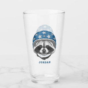 Verre Le casse-cou de raton laveur   ajoutent votre nom