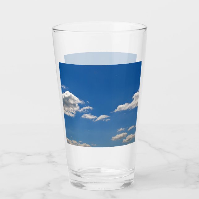 Verre Le ciel est bleu et les nuages blancs passent (Devant)