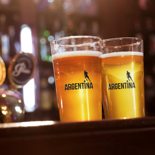 Verre Le footballeur du drapeau argentin utilise point c (Créateur téléchargé)