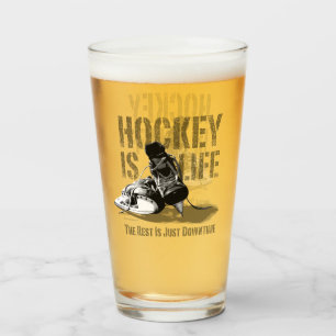 Verre Le hockey c'est la vie