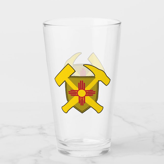 Verre Le marteau de rock du géologue et le logo du drape (Devant)