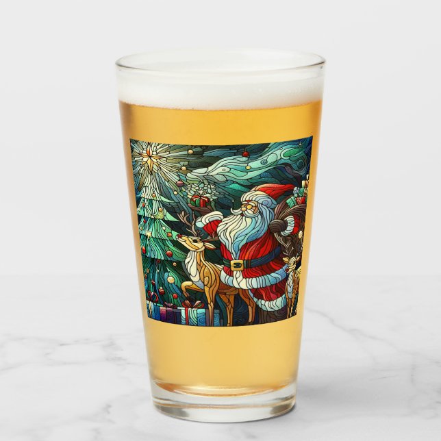 Verre Le Père Noël et ses dons de porteurs de rennes (Devant (rempli))