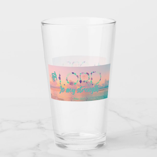 Verre Le Seigneur est ma force (Devant)