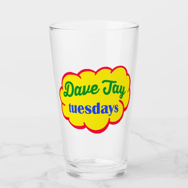 Verre Le tambour du logo classique Dave Jay Tuesday (Devant)