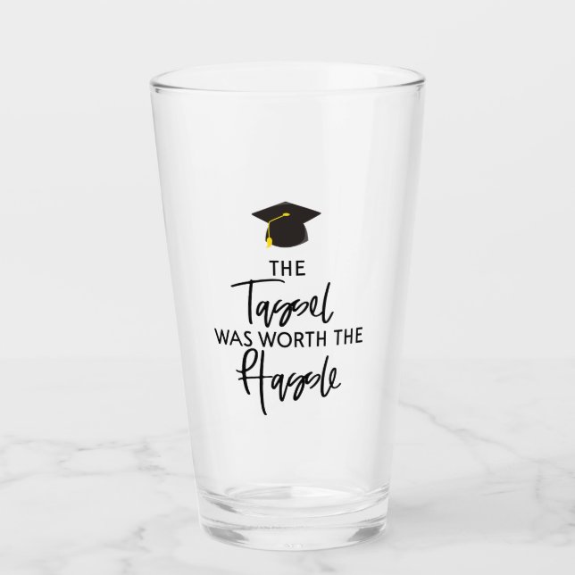 Verre Le Tassel Vaut La Peine Le Cadeau Hassle Graduatio (Devant)