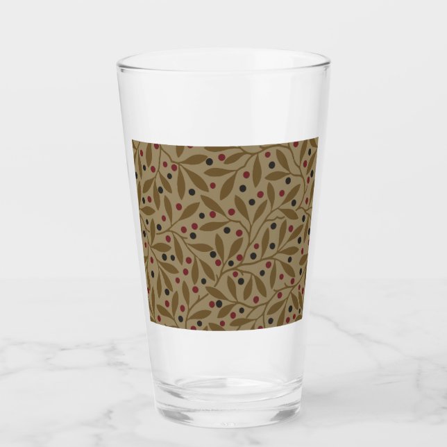Verre Leaf Berry Classique Colorful Art Motif (Devant)