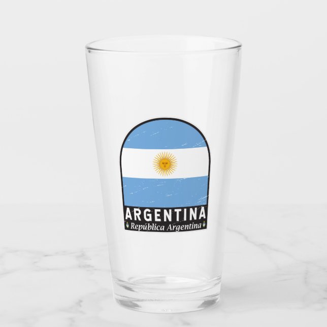 Verre L'emblème du drapeau argentin est Vintage (Devant)