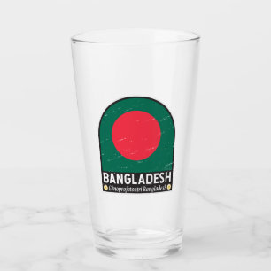 Verre L'emblème du drapeau du Bangladesh est Vintage
