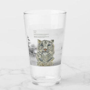 Verre Leopard de neige peint à la main