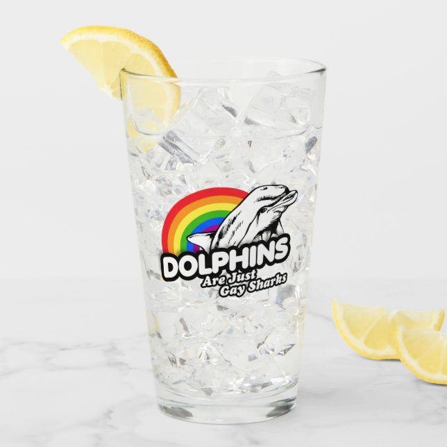 Verre Les dauphins ne sont que des requins gays (Devant glace)
