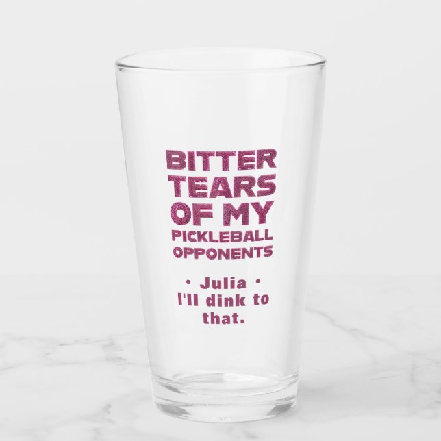 Verre Les larmes de Parties scintillant rose de mes adve (Devant)
