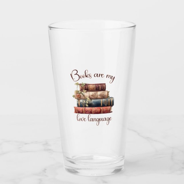 Verre Les Livres Sont Ma Langue D'Amour (Devant)