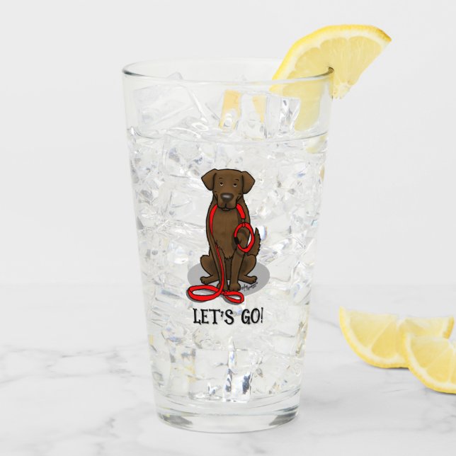 Verre Let's Go! Walk Flat-Coated Retriever Dog (liver) (Dos glace)