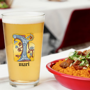 Verre LETTRE MOYENNE BLEUE ET ROUGE IVÉE Illuminée I