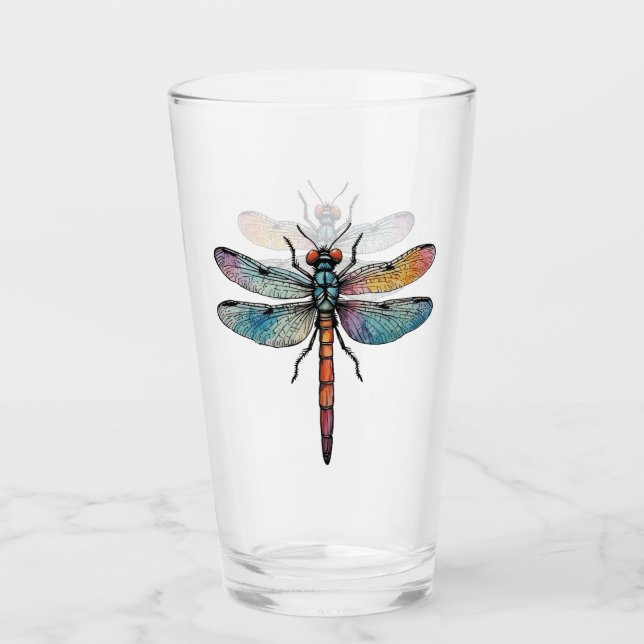 Verre Libellule Colorée (Devant)