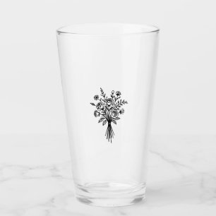Verre Ligne de dessin de bouquet floral élégant