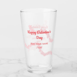Verre lignes de paillettes rouges joyeuse Saint-Valentin