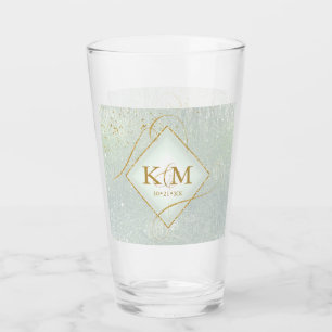 Verre Lignes fines Gold Abstrait Mariage Sage Green ID86