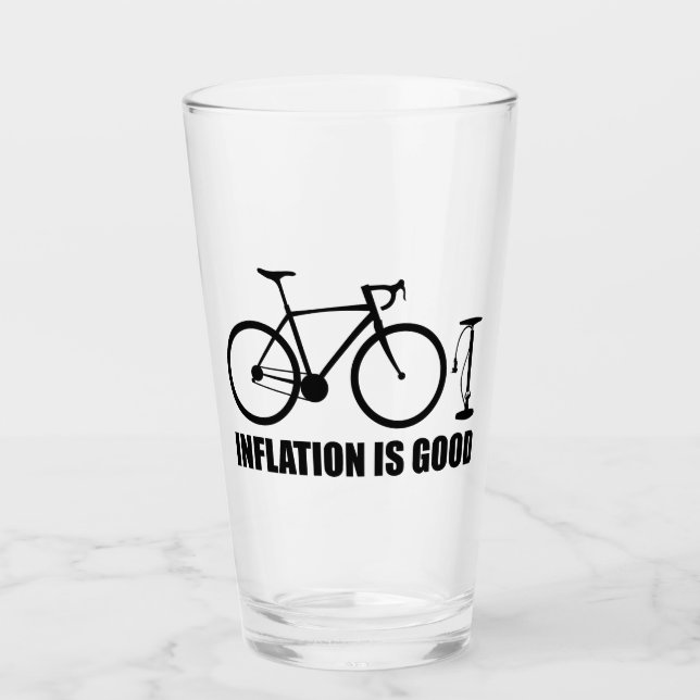 Verre L'inflation est un bon vélo (Devant)
