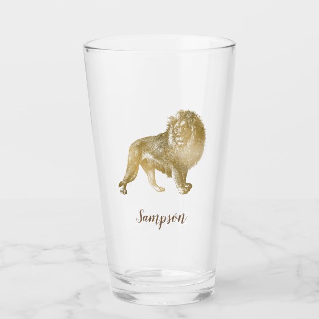 Verre Lion Exalté Moderne et tendance (Devant)
