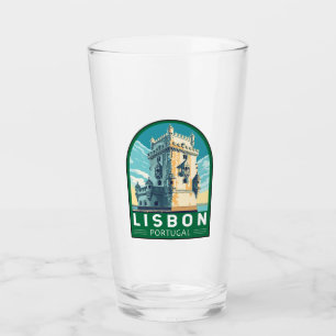Verre Lisbonne Portugal Belem Tour Voyage Retro Emblem