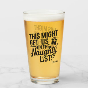 Verre Liste de Naughty Noël Nom personnalisé