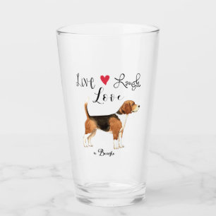 Verre Live Laugh Love a Beagle Glass