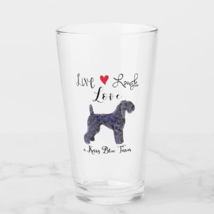 Verre Live Laugh Love a Kerry Blue Terrier Glass