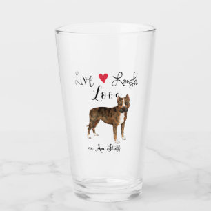 Verre Live Laugh Love an Am Staff Glass