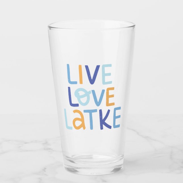 Verre Live Love Latke Hanoukka Design (Devant)