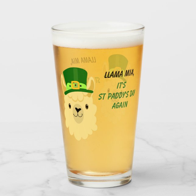 Verre Llama Mia St Paddy's Day (Devant (rempli))