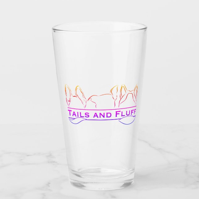 Verre Logo couleur Queues et fluff (Devant)
